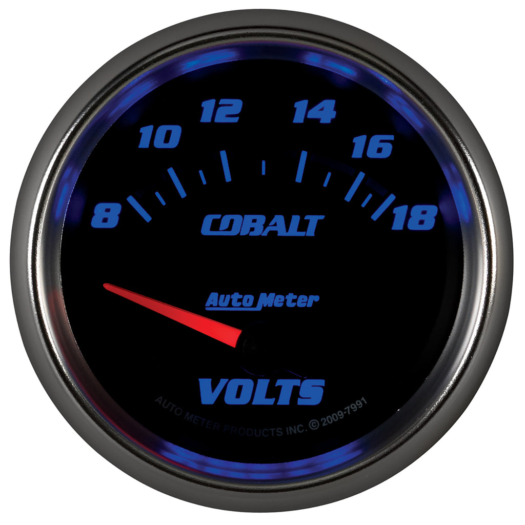 AutoMeter 7991 GAUGE, VOLTMETER, 2 5/8", 18V, ELECTRIC, COBALT