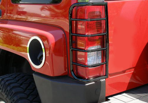 Black Horse Off Road 7G020206A Tail Light Guards for Select Hummer H3