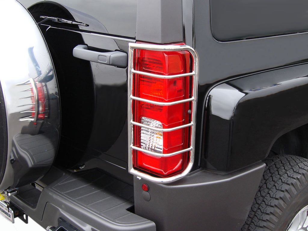 Black Horse Off Road 7G020206SS Tail Light Guards for Select Hummer H3