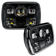 Load image into Gallery viewer, 7X6-In.-40W-Replacement-Led-Headlight,-Black-Bezel,-6000K,-Pair