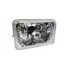 Load image into Gallery viewer, 7X6in-Diamond-Cut-H4-Conversion-Lens-W-Recessed-Led-Halo-(White)-(Each)