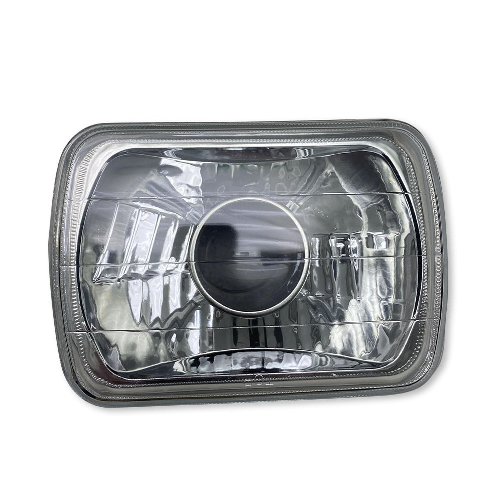 7X6in-Rectangle-Diamond-Cut-Lens-With-Domed-Center-Projector-Aim-Holds-H4-Bulb