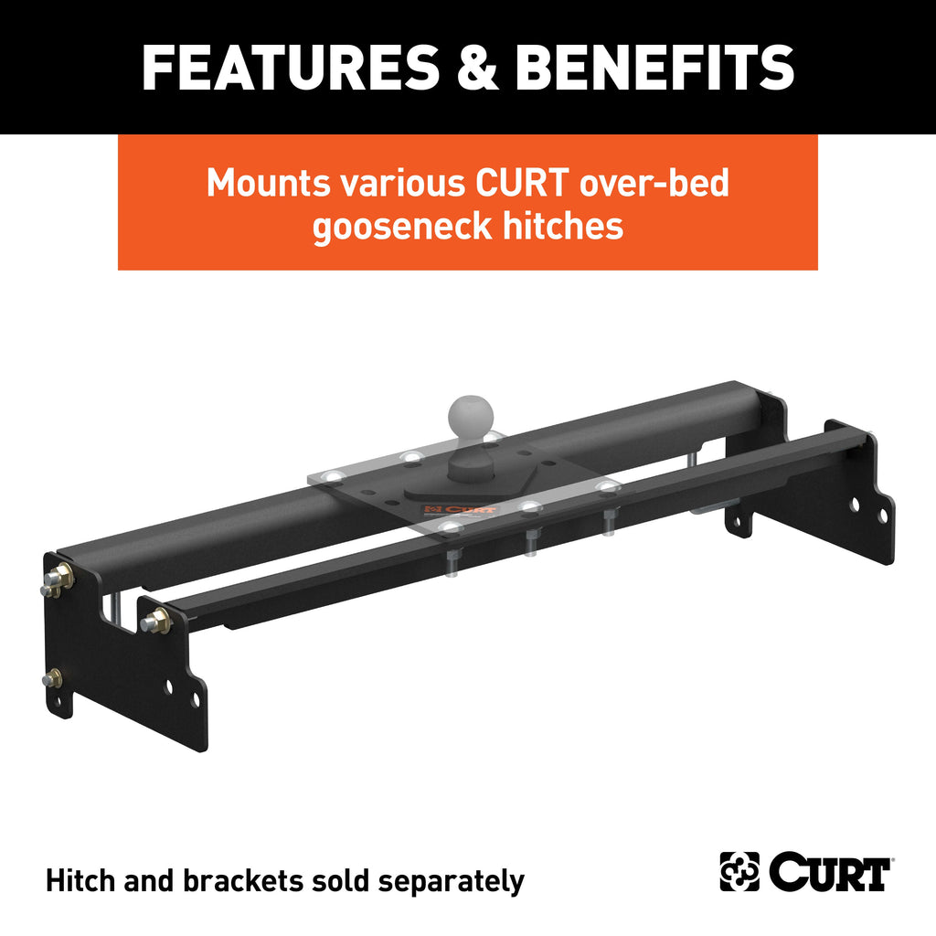 CURT 61331 Over-Bed Gooseneck Installation Brackets; Select Silverado; Sierra 1500 - Truck Part Superstore
