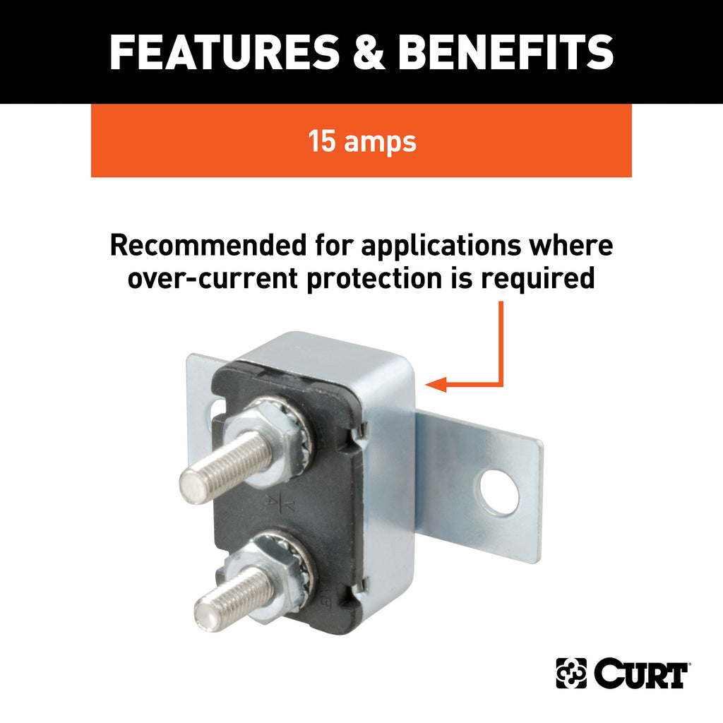 CURT 58340 CURT 58340 15-Amp Universal Circuit Breaker - Truck Part Superstore