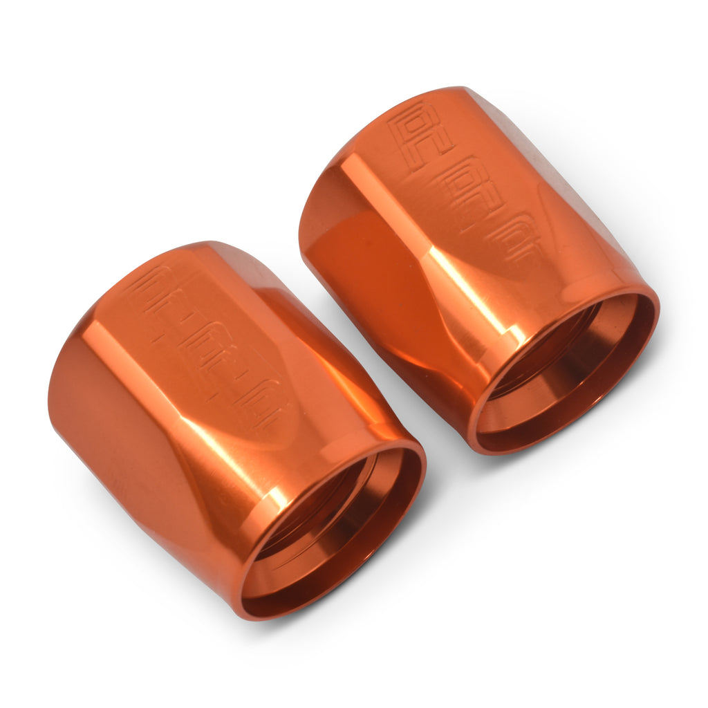 Performance-2-Piece--8-An-Anodized-Full-Flow-Swivel-Hose-End-Sockets-(Qty-2)---Orange