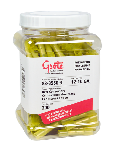 Grote 83-3550-3 Heat Shrinkable Butt Connectors - Polyolefin, 12 - 10 Gauge