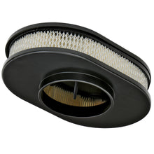 Load image into Gallery viewer, 8-38-X-12-In.-Oval-Aluminum-Air-Cleaner-Set;-Pinstripe-Milled--Black-Finish