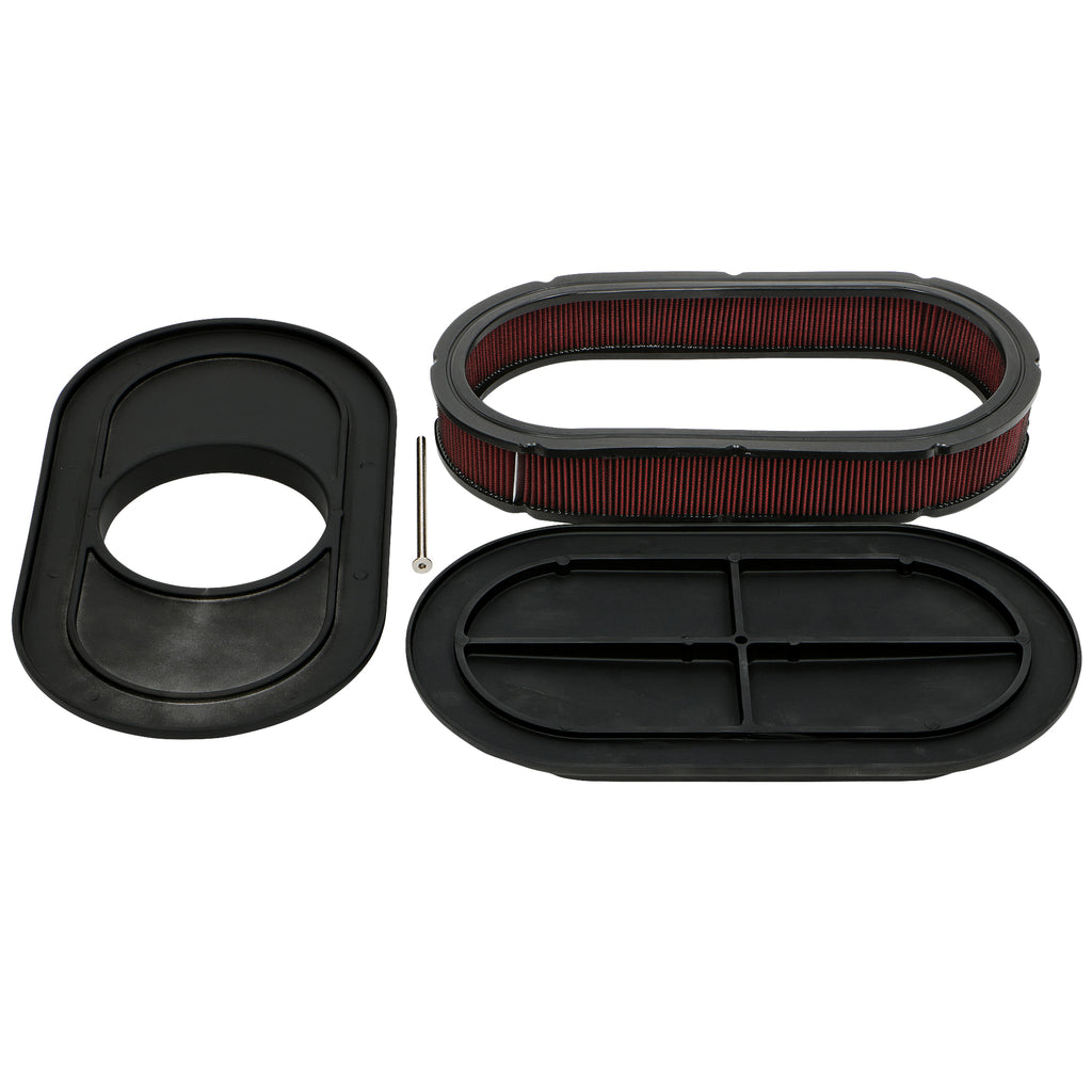 8-38-X-15-In.-Oval,-Finned,-Cast-Aluminum-Air-Cleaner-Set--Black-Finish