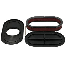 Load image into Gallery viewer, 8-38-X-15-In.-Oval,-Finned,-Cast-Aluminum-Air-Cleaner-Set--Black-Finish