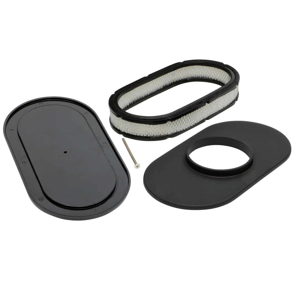 8-38-X-15-In.-Oval-Aluminum-Air-Cleaner-Set;-Plain--Black-Finish