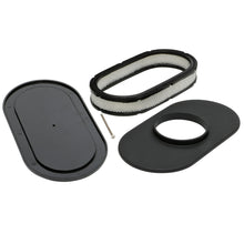 Load image into Gallery viewer, 8-38-X-15-In.-Oval-Aluminum-Air-Cleaner-Set;-Plain--Black-Finish