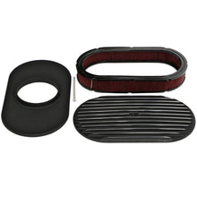 Load image into Gallery viewer, 8-38-X-15-In.-Oval,-Finned,-Cast-Aluminum-Air-Cleaner-Set--Black-Finish