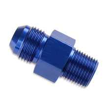 Load image into Gallery viewer, -8-An-Male-To-38-Inch-Npt-Male-Fuel-Pressure-Gauge-Adapter-With-18-Inch-Npt-Port---Blue