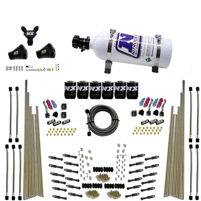 8-Cyl-Dry-Direct-Port-Three-Stage-6-Solenoids-Nitrous-Kit-(200-600Hp)-W5Lb-Bottle