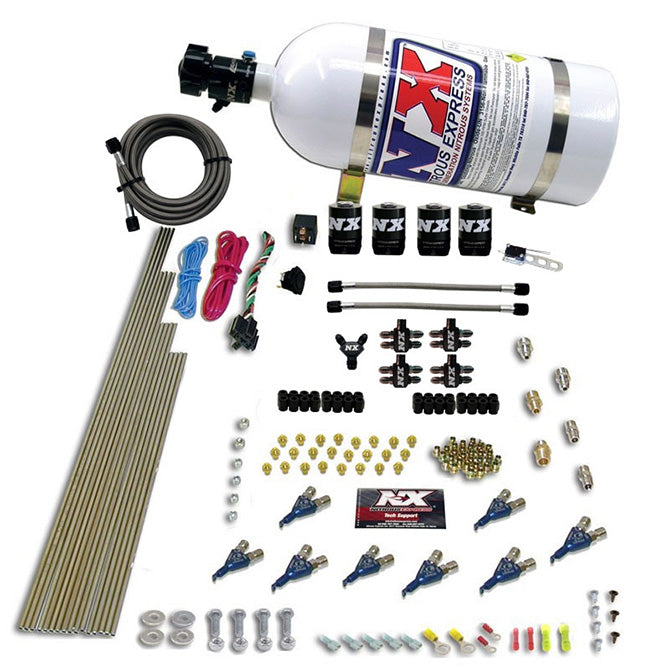 8-Cyl-Piranha-Direct-Port-4-Solenoids-Nitrous-Kit-(200-500Hp-Efi-Jets)-W10Lb-Bottle