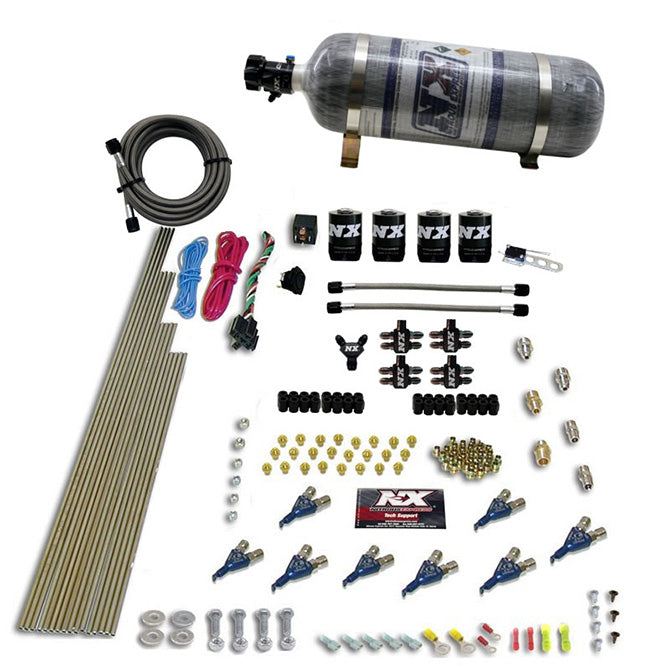 8-Cyl-Piranha-Direct-Port-4-Solenoids-Nitrous-Kit-(200-500Hp-Efi-Jets)-W12Lb-Bottle