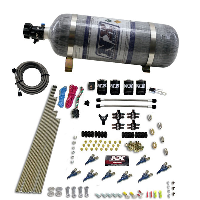 8-Cyl-Piranha-Direct-Port-4-Solenoids-Nitrous-Kit-(200-500Hp)-W12Lb-Bottle