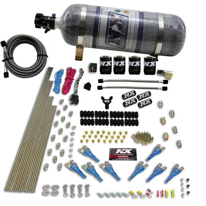 8-Cyl-Shark-Direct-Port-4-Solenoids-Nitrous-Kit-(200-600Hp)-WComposite-Bottle