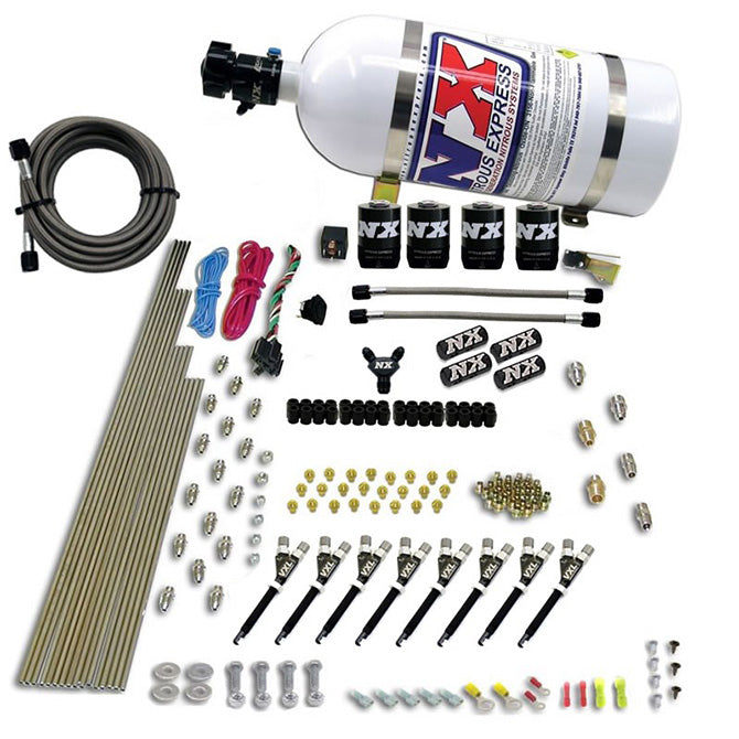 8-Cyl-Vxl-Direct-Port-4-Solenoids-Nitrous-Kit-(200-500Hp)-W10Lb-Bottle