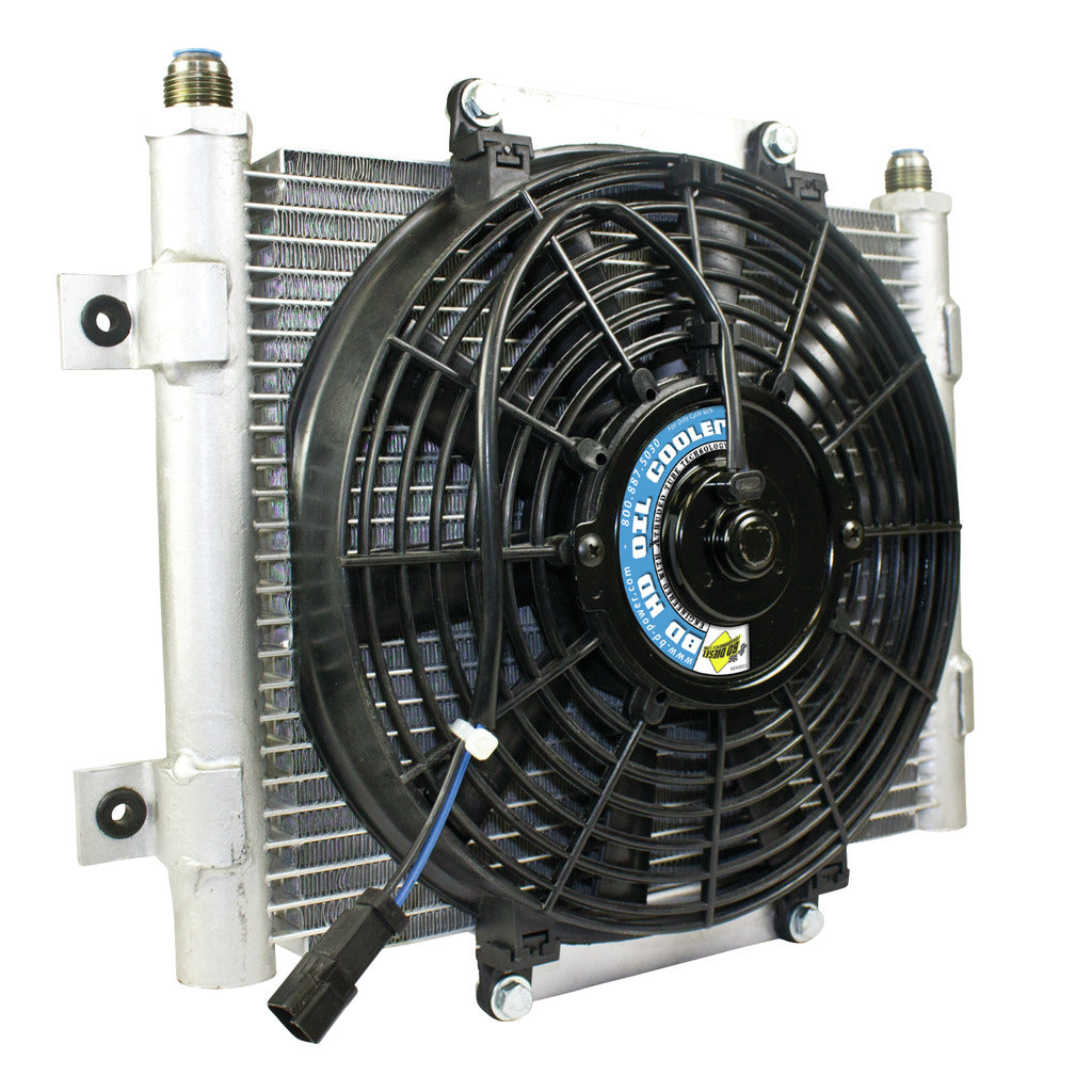 ~(8.7-Lbs.-17X13x6)~-Xtrude-Core-Heavy-Duty-Trans-Cooler-WFan-And--10-Jic-Male-Connection