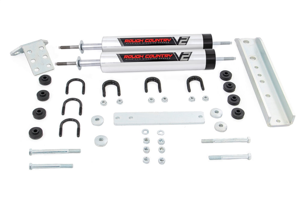 Rough Country 8733870 V2 Dual Steering Stabilizer for Select Ford Bronco, Ford F-150, Ford F-250, Ford F-350
