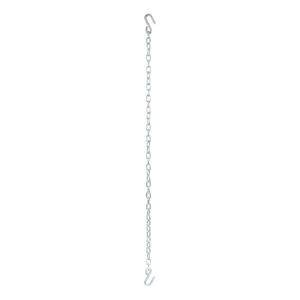 CURT 80011 48" Safety Chain with 2 S-Hooks (2,000 lbs, Clear Zinc, Packaged)