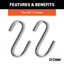 Load image into Gallery viewer, CURT 80011 48" Safety Chain with 2 S-Hooks (2,000 lbs, Clear Zinc, Packaged)