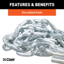 Load image into Gallery viewer, CURT 80011 48" Safety Chain with 2 S-Hooks (2,000 lbs, Clear Zinc, Packaged)