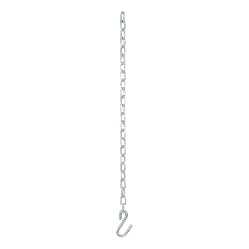 CURT 80020 27" Safety Chain with 1 S-Hook (2,000 lbs, Clear Zinc)