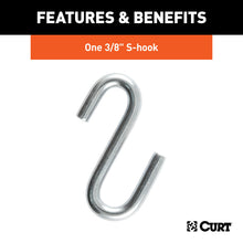 Load image into Gallery viewer, CURT 80020 27" Safety Chain with 1 S-Hook (2,000 lbs, Clear Zinc)