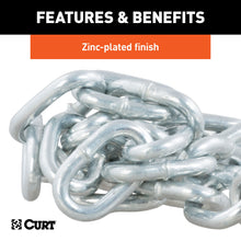 Load image into Gallery viewer, CURT 80020 27" Safety Chain with 1 S-Hook (2,000 lbs, Clear Zinc)