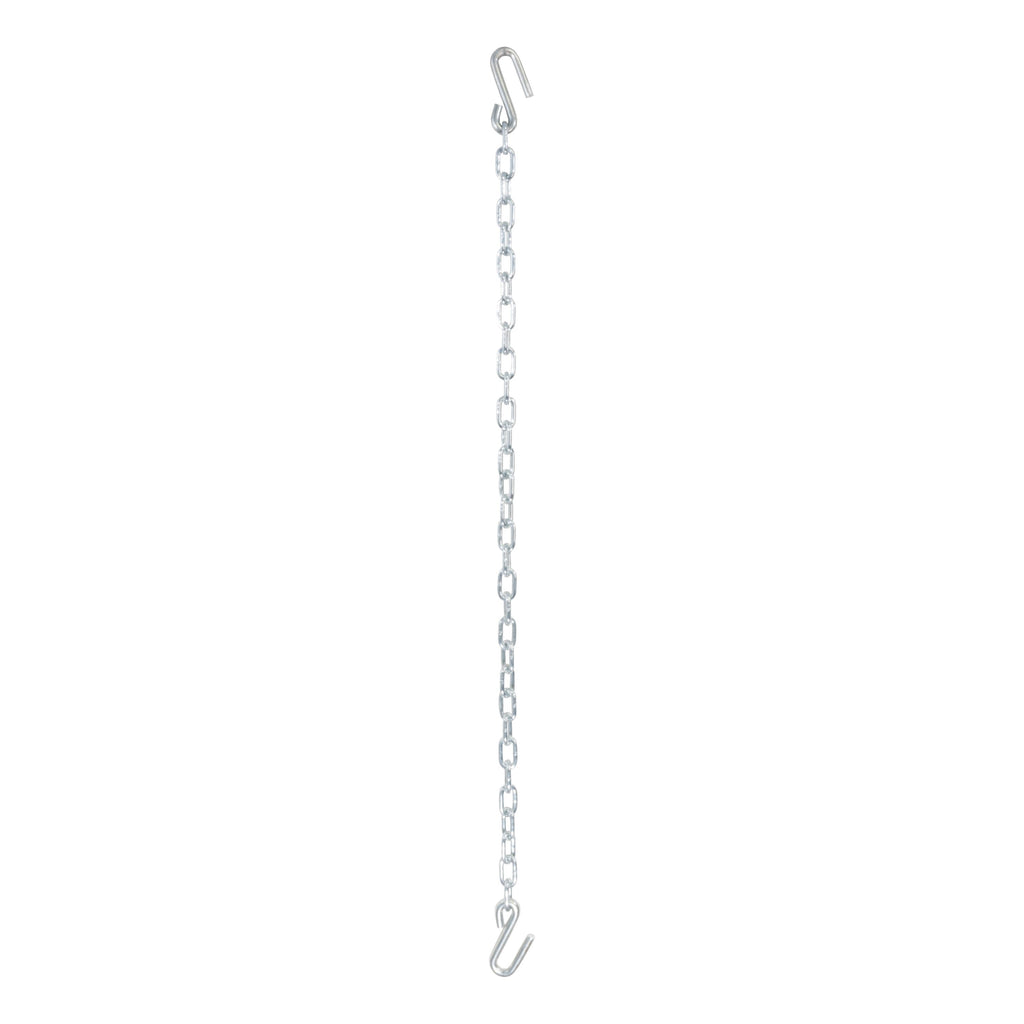 CURT 80030 48" Safety Chain with 2 S-Hooks (5,000 lbs, Clear Zinc)