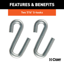 Load image into Gallery viewer, CURT 80030 48" Safety Chain with 2 S-Hooks (5,000 lbs, Clear Zinc)
