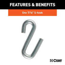 Load image into Gallery viewer, CURT 80040 27" Safety Chain with 1 S-Hook (5,000 lbs, Clear Zinc)