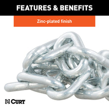 Load image into Gallery viewer, CURT 80040 27" Safety Chain with 1 S-Hook (5,000 lbs, Clear Zinc)