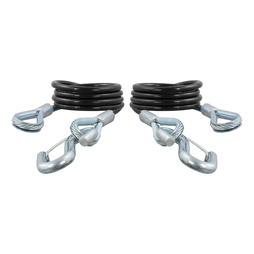 CURT 80136 43-7/8" Safety Cables with 2 Snap Hooks (3,500 lbs, Vinyl-Coated, 2-Pack)