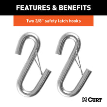 Load image into Gallery viewer, CURT 80136 43-7/8" Safety Cables with 2 Snap Hooks (3,500 lbs, Vinyl-Coated, 2-Pack)