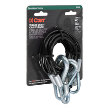 Load image into Gallery viewer, CURT 80136 43-7/8" Safety Cables with 2 Snap Hooks (3,500 lbs, Vinyl-Coated, 2-Pack)