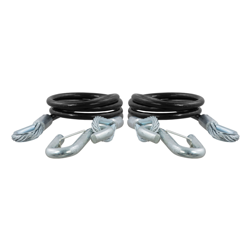 CURT 80151 44-1/2" Safety Cables with 2 Snap Hooks (5,000 lbs, Vinyl-Coated, 2-Pack)