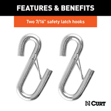 Load image into Gallery viewer, CURT 80151 44-1/2" Safety Cables with 2 Snap Hooks (5,000 lbs, Vinyl-Coated, 2-Pack)
