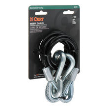 Load image into Gallery viewer, CURT 80151 44-1/2" Safety Cables with 2 Snap Hooks (5,000 lbs, Vinyl-Coated, 2-Pack)