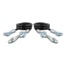 Load image into Gallery viewer, CURT 80176 44" Safety Cables with 2 Snap Hooks (7,500 lbs, Vinyl-Coated, 2-Pack)