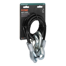 Load image into Gallery viewer, CURT 80176 44" Safety Cables with 2 Snap Hooks (7,500 lbs, Vinyl-Coated, 2-Pack)