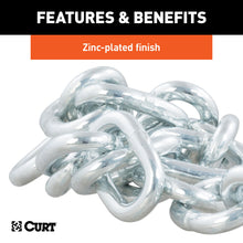 Load image into Gallery viewer, CURT 80300 27" Safety Chain with 1 S-Hook (7,000 lbs, Clear Zinc)