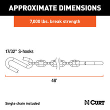 Load image into Gallery viewer, CURT 80301 48" Safety Chain with 2 S-Hooks (7,000 lbs, Clear Zinc)