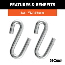 Load image into Gallery viewer, CURT 80301 48" Safety Chain with 2 S-Hooks (7,000 lbs, Clear Zinc)