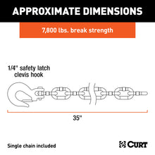 Load image into Gallery viewer, CURT 80302 35" Safety Chain with 1 Clevis Hook (7,800 lbs, Clear Zinc)
