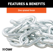 Load image into Gallery viewer, CURT 80302 35" Safety Chain with 1 Clevis Hook (7,800 lbs, Clear Zinc)