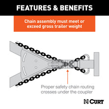 Load image into Gallery viewer, CURT 80303 35" Safety Chain with 1 Clevis Hook (12,600 lbs, Yellow Zinc)
