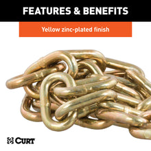 Load image into Gallery viewer, CURT 80303 35" Safety Chain with 1 Clevis Hook (12,600 lbs, Yellow Zinc)